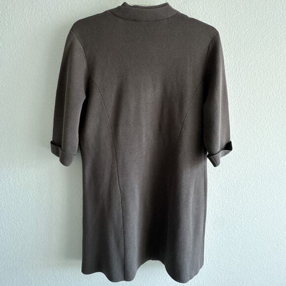 Eileen Fisher M Silk Cotton Knit Cardigan Jacket Open Front Elbow Sleeve - Picture 8 of 8